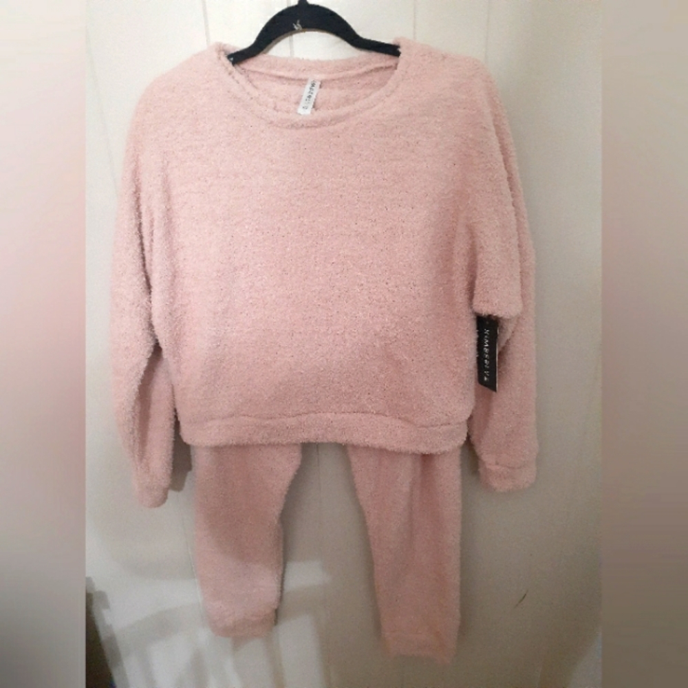 Cozy Pink Pajama Set with Plush Texture